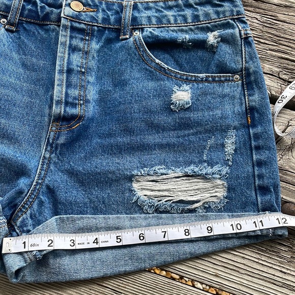 Forever 21 Denim Shorts Button Fly Large - Picture 7 of 8